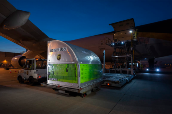 Wilbär products in a container at the airport