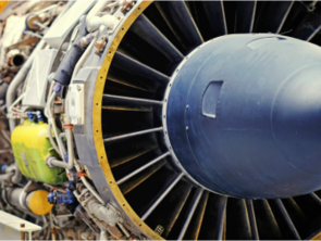Close-up of an aircraft turbine