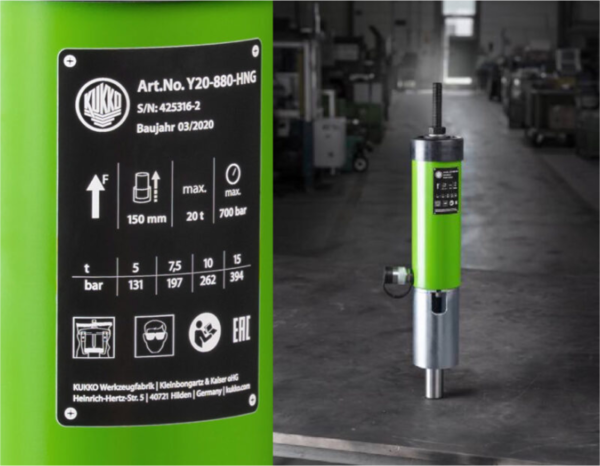 Detailaufnahme eines Produktaufklebers